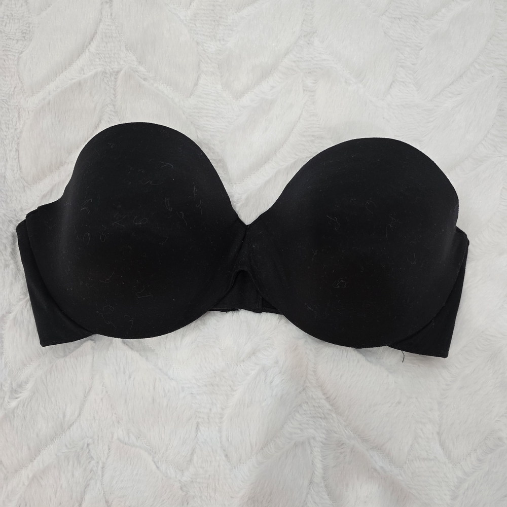 Maidenform Black Strapless bandeau bra - Smooth Molded Cups, 34D, Underwired